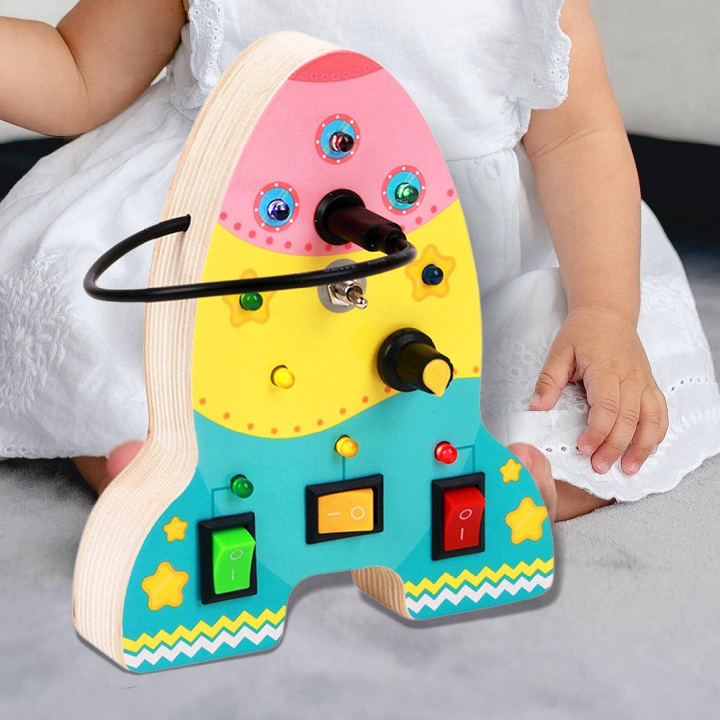 Tableau Montessori - BusyBoardCircuit™ - Fusée - Paradis Des Jeux Et Jouets